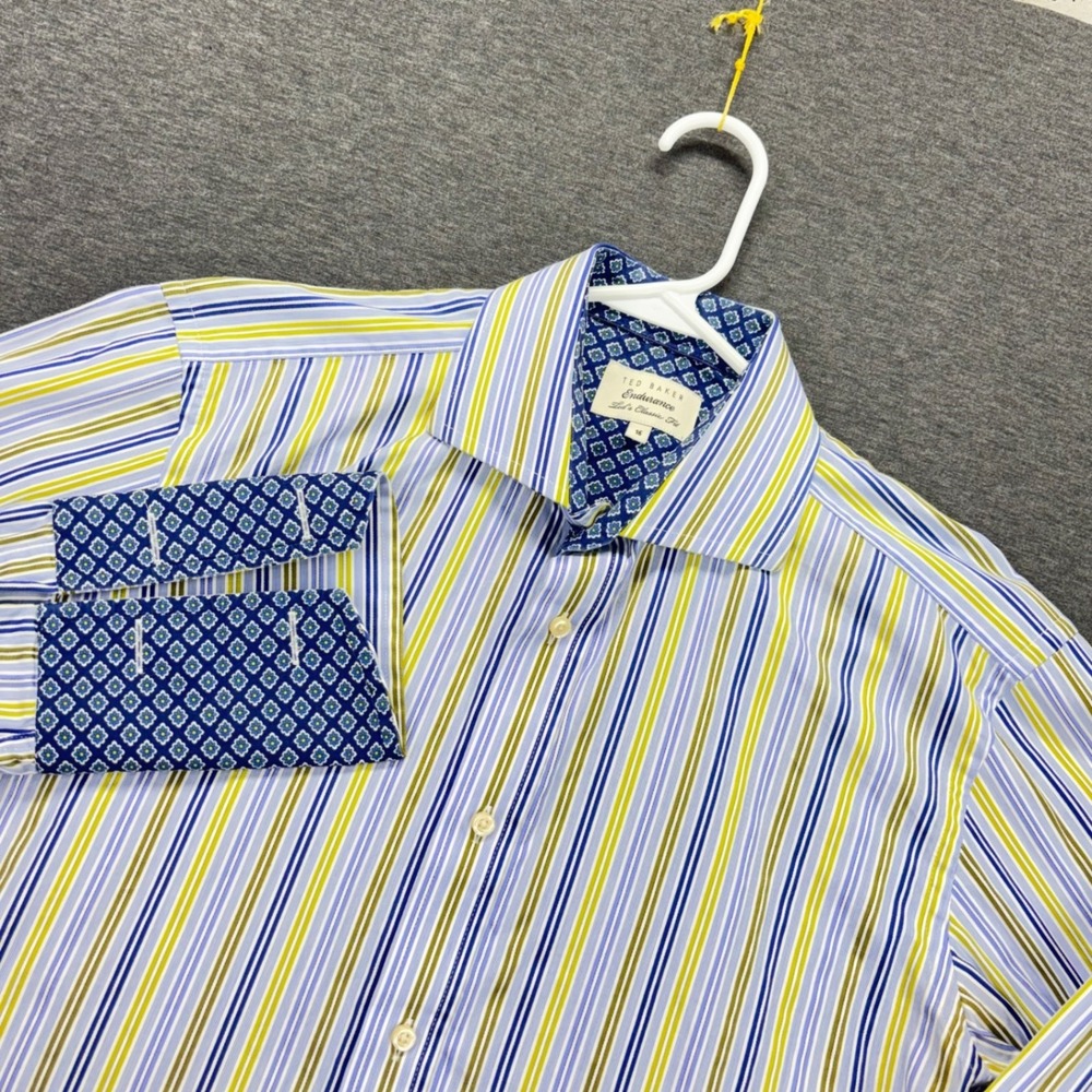 Ted Baker Endurance Shirt Mens 16 Classic Fit multicolor Striped French Cuff